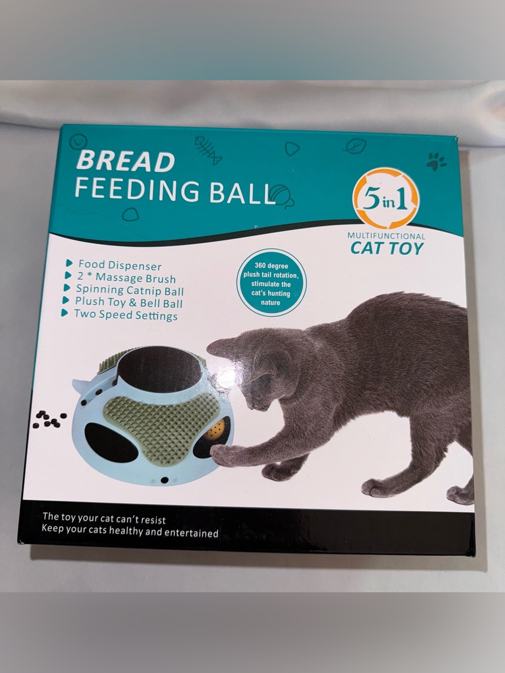 Multifunctional Cat Feeding & Play Ball - 5 in 1 Cat Toy, NEW